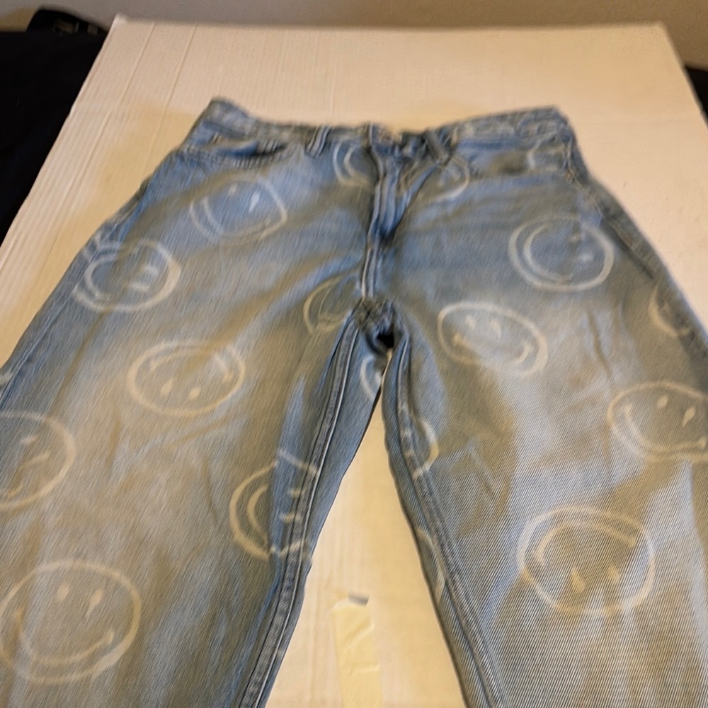 Smiley Face Light Blue Jeans